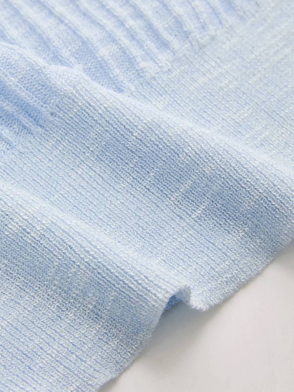 Commense Light Blue Ribbed Short Sleeve Top - Picture 4 of 6